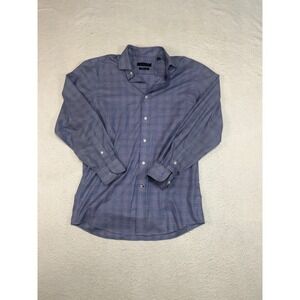 Tommy Hilfiger TH Flex Supima Regular Fit Stretch Plaid Dress Shirt Blue